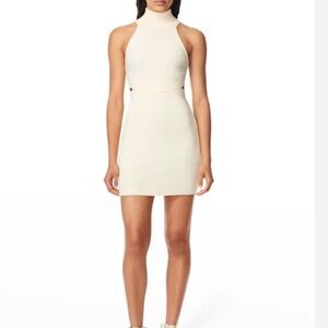 Herve By Herve Leger
Halter Turtleneck Cutout Mini Dress